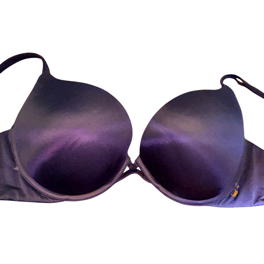 Victorias Secret Very Sexy Push Up Bra Royal Blue Satin 36DD Underwire